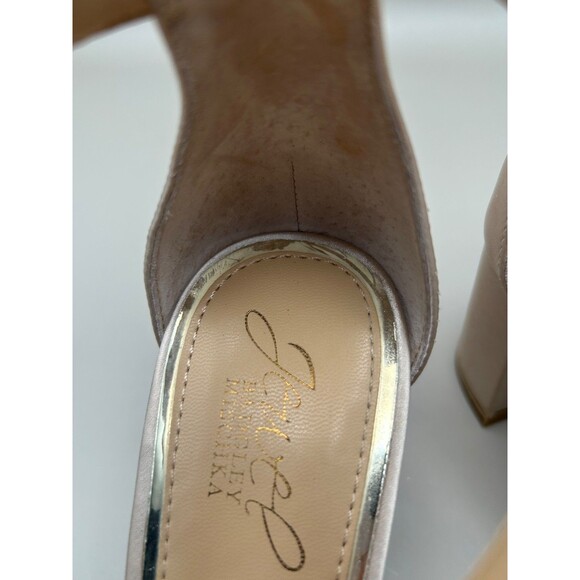 Jewel Badgley Mischka Women's James Block Heel Sandals Champagne Rhinestone 7 - Picture 6 of 8